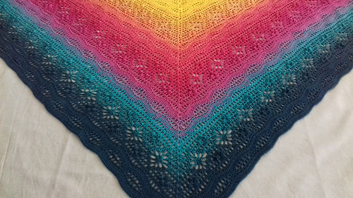crochet triangle shawl using scheepjes whirl