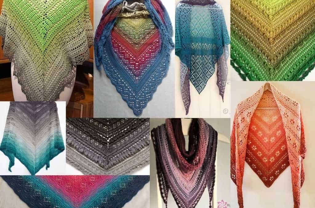 9 Amazingly beautiful crochet triangle shawl patterns using Scheepjes Whirl