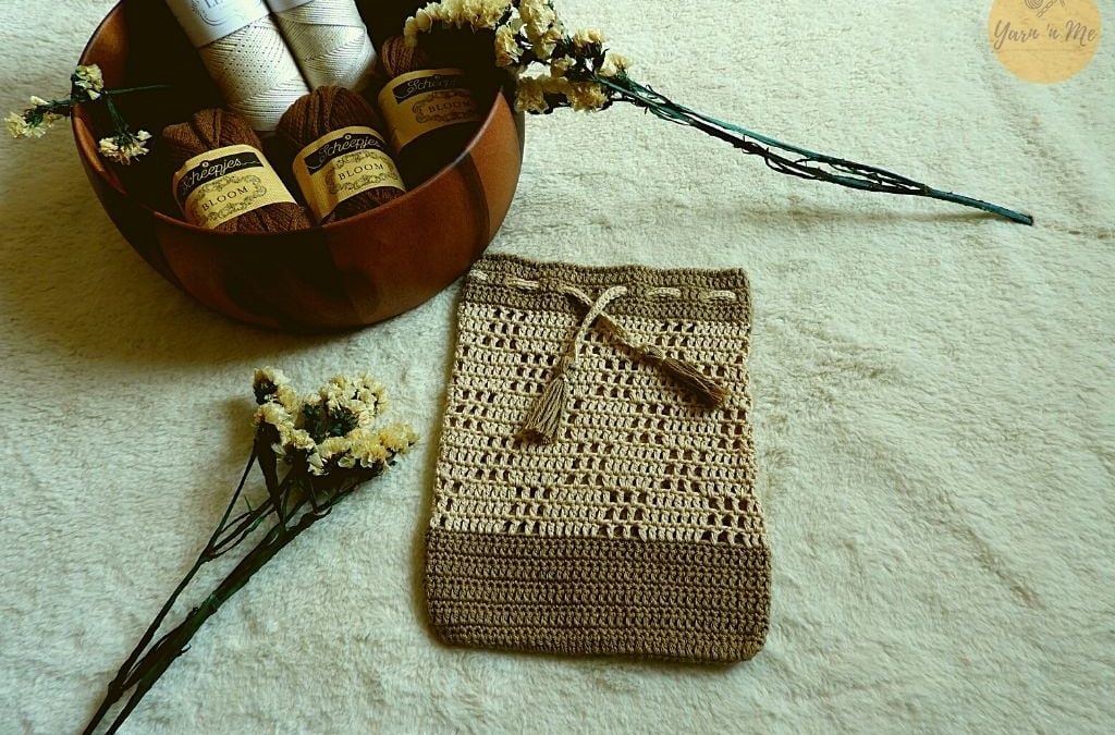 Arabella Pouch: Easy multi-purpose crochet drawstring pouch pattern
