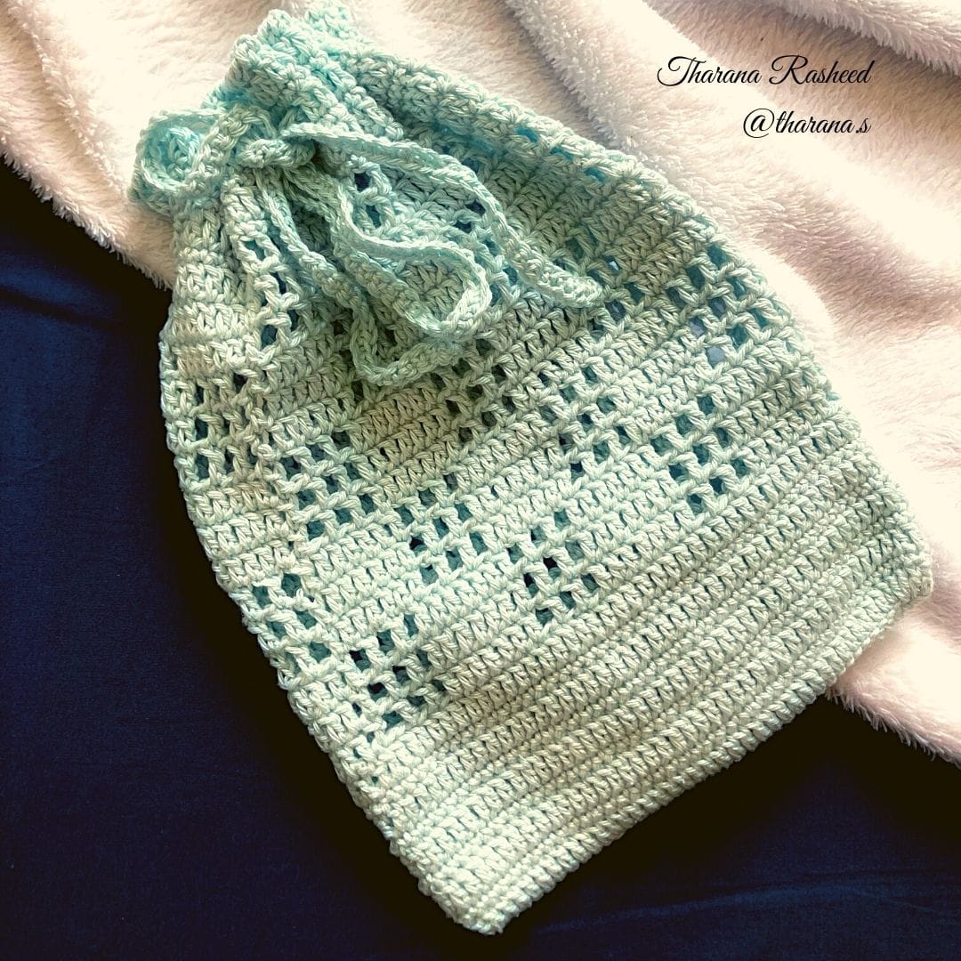 crochet drawstring pouch pattern