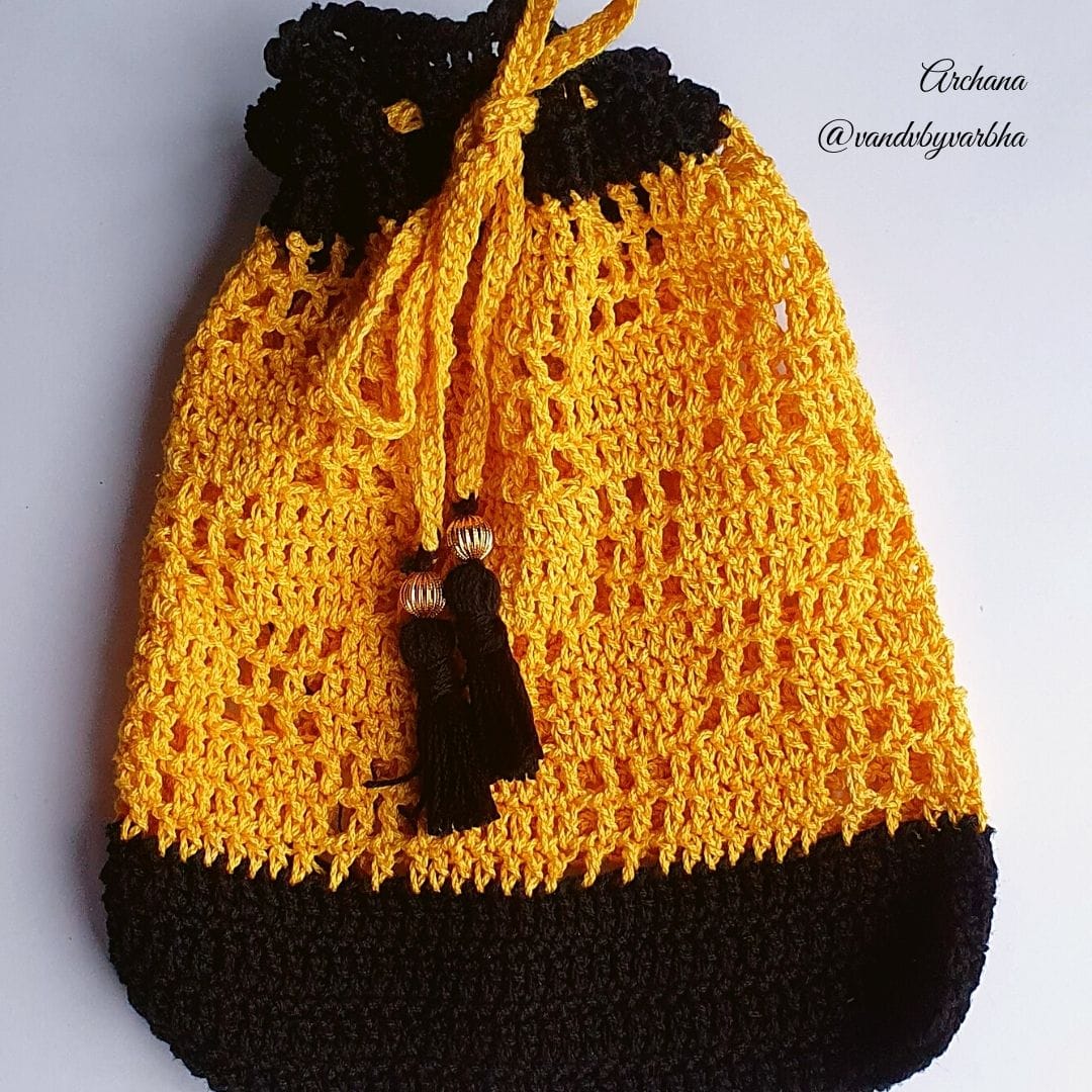 crochet drawstring pouch pattern
