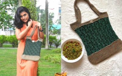 Karivembu Tote: An everyday crochet tote bag pattern inspired by the curry leaves